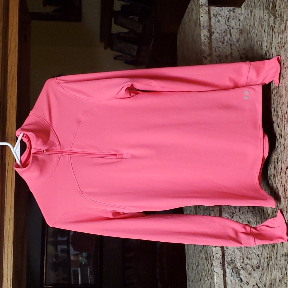 Under Armor Cold Gear Pink 1/4 Zip Top, long sleeve